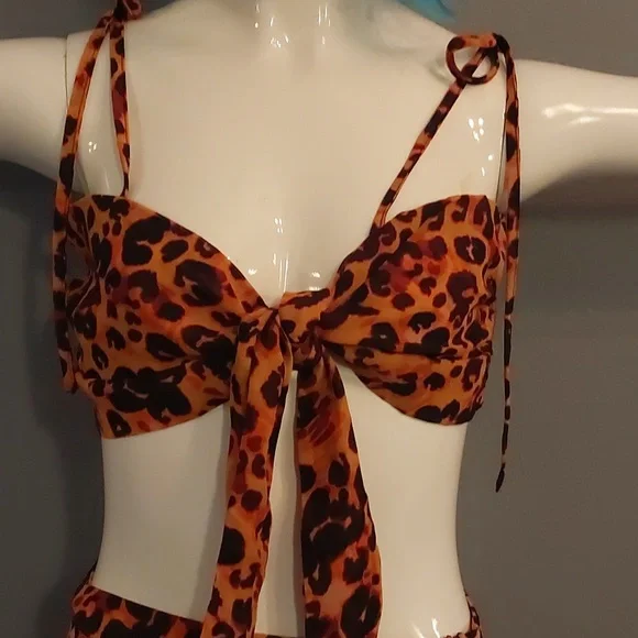 Sheer leopard print 2 piece skirt and top - Picture 2 of 12